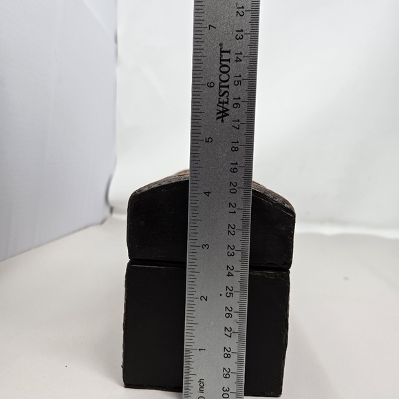 Wooden & Wicker Rectangle Box With Front Latch & Hinge Back Light & Dark Browns - Picture 14 of 14